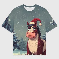 Футболка оверсайз мужская Уставшая лошадь, цвет: 3D-принт