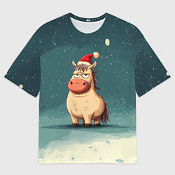 Мужская футболка оверсайз Забавная мем - лошадка