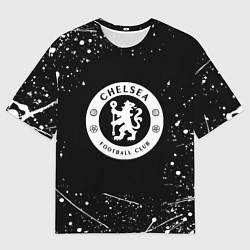 Футболка оверсайз мужская Челси белые краски всплеск, цвет: 3D-принт