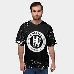 Футболка оверсайз мужская Челси белые краски всплеск, цвет: 3D-принт — фото 2