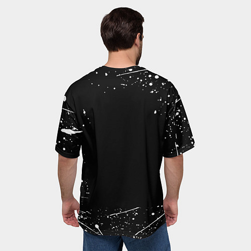 Мужская футболка оверсайз Челси белые краски всплеск / 3D-принт – фото 4