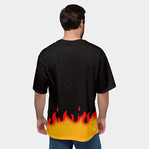 Мужская футболка оверсайз Liverpool огонь спорт / 3D-принт – фото 4