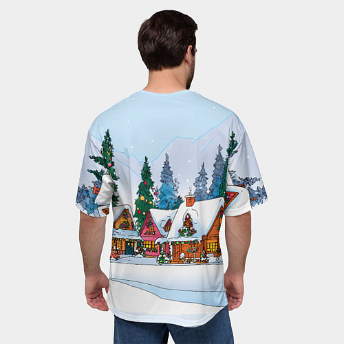 Мужская футболка оверсайз Милая елочка со звездой / 3D-принт – фото 4