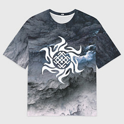 Мужская футболка оверсайз Славянский символ оберег белобог