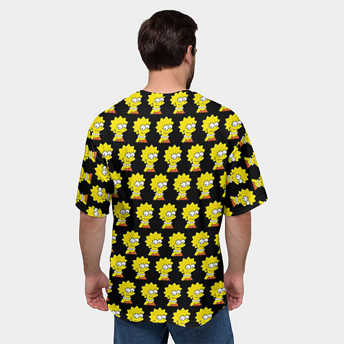 Мужская футболка оверсайз Лиза Симпсон: узор / 3D-принт – фото 4