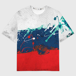 Футболка оверсайз мужская Триколор РФ, цвет: 3D-принт