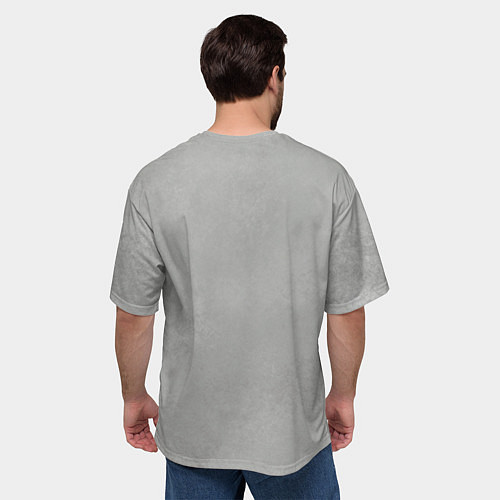 Мужская футболка оверсайз Белый котик / 3D-принт – фото 4