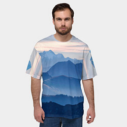 Футболка оверсайз мужская Горы, цвет: 3D-принт — фото 2