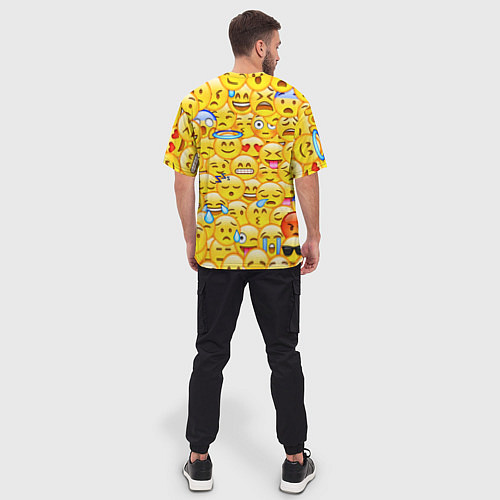 Мужская футболка оверсайз Emoji / 3D-принт – фото 4
