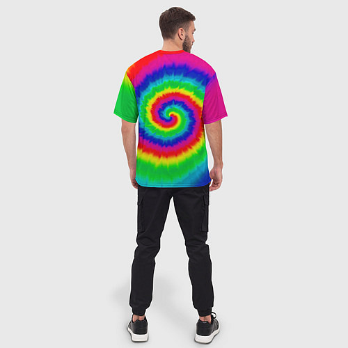 Мужская футболка оверсайз Tie dye / 3D-принт – фото 4