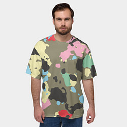 Футболка оверсайз мужская Камуфляж: микс цветов, цвет: 3D-принт — фото 2