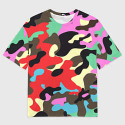 Мужская футболка оверсайз Яркий камуфляж