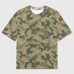 Футболка оверсайз мужская Камуфляж: хаки, цвет: 3D-принт