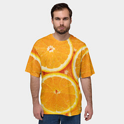 Футболка оверсайз мужская Апельсин, цвет: 3D-принт — фото 2