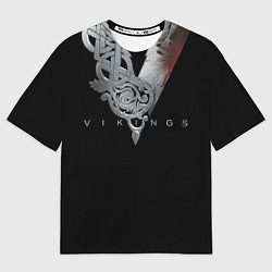 Футболка оверсайз мужская Vikings Emblem, цвет: 3D-принт