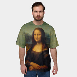 Футболка оверсайз мужская Леонардо да Винчи - Мона Лиза, цвет: 3D-принт — фото 2