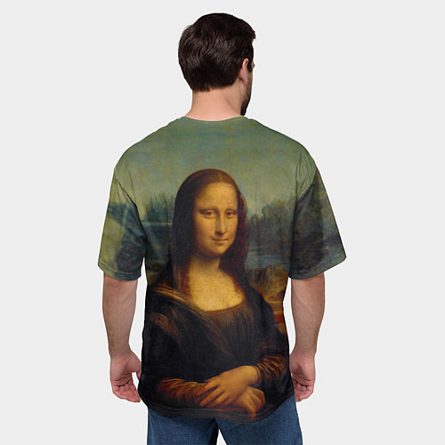 Мужская футболка оверсайз Леонардо да Винчи - Мона Лиза / 3D-принт – фото 4