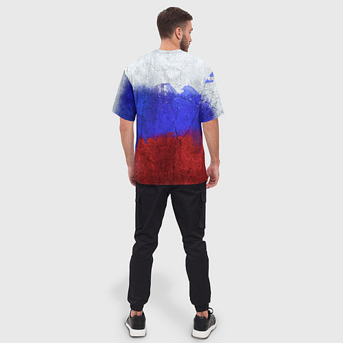 Мужская футболка оверсайз Новогодний медведь РФ / 3D-принт – фото 4