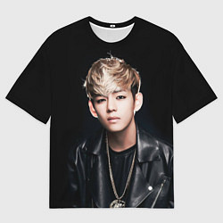 Мужская футболка оверсайз Вишня