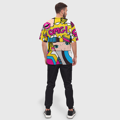 Мужская футболка оверсайз POP ART / 3D-принт – фото 4
