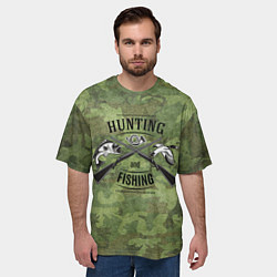 Футболка оверсайз мужская Hunting & Fishing, цвет: 3D-принт — фото 2