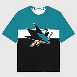Футболка оверсайз мужская San Jose Sharks, цвет: 3D-принт