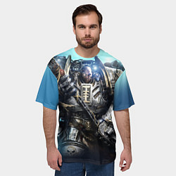 Футболка оверсайз мужская Серый рыцарь, цвет: 3D-принт — фото 2