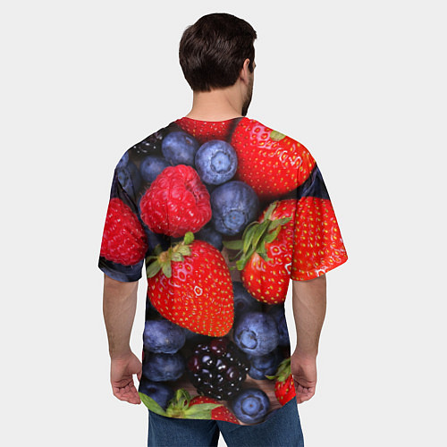 Мужская футболка оверсайз Berries / 3D-принт – фото 4