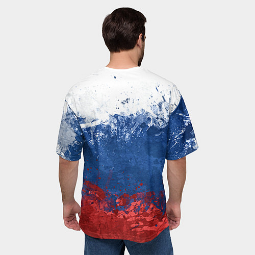 Мужская футболка оверсайз Русский хоккеист / 3D-принт – фото 4