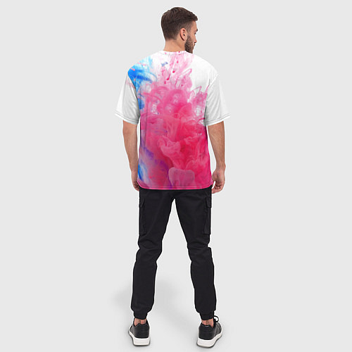 Мужская футболка оверсайз Взрыв красок / 3D-принт – фото 4