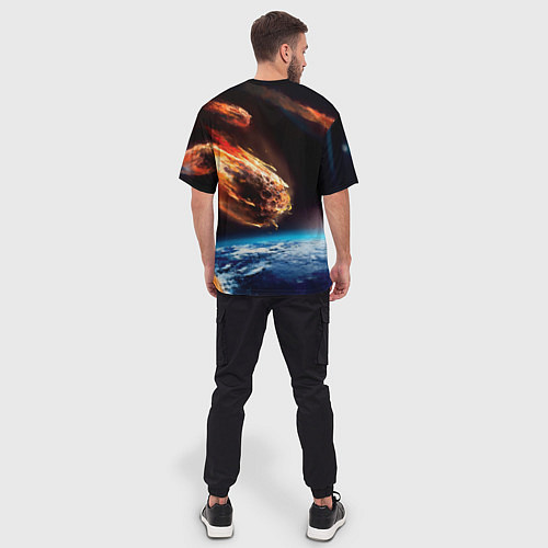 Мужская футболка оверсайз Метеориты / 3D-принт – фото 4