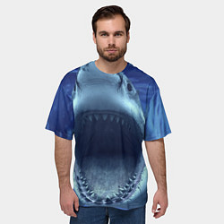 Футболка оверсайз мужская Белая акула, цвет: 3D-принт — фото 2