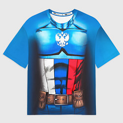 Футболка оверсайз мужская Капитан Россия, цвет: 3D-принт