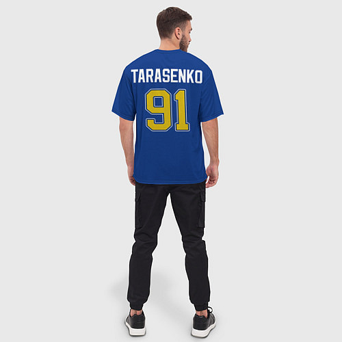 Мужская футболка оверсайз St Louis Blues: Tarasenko 91 / 3D-принт – фото 4