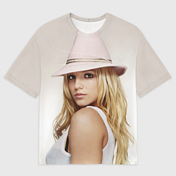 Мужская футболка оверсайз Бритни Спирс в розовой шляпе
