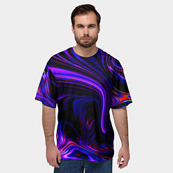 Футболка оверсайз мужская Цветные разводы, цвет: 3D-принт — фото 2