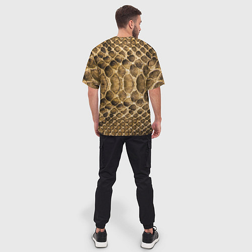 Мужская футболка оверсайз Змеиная кожа / 3D-принт – фото 4
