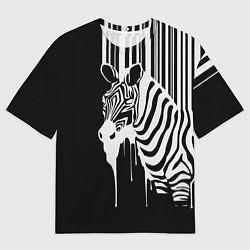 Футболка оверсайз мужская Жидкая зебра, цвет: 3D-принт
