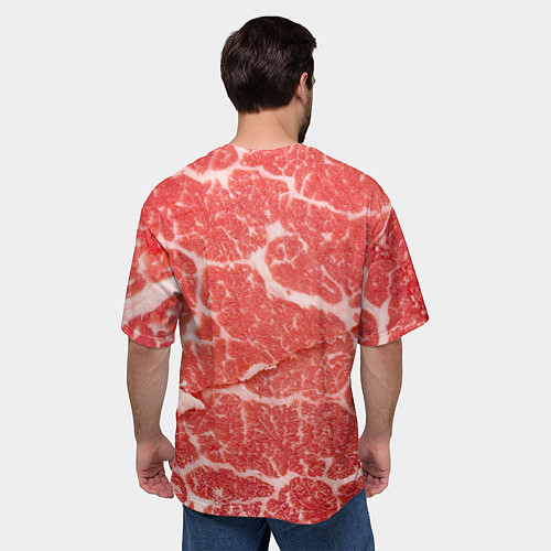 Мужская футболка оверсайз Кусок мяса / 3D-принт – фото 4