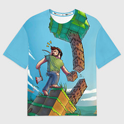 Футболка оверсайз мужская Minecraft Woodcutter, цвет: 3D-принт