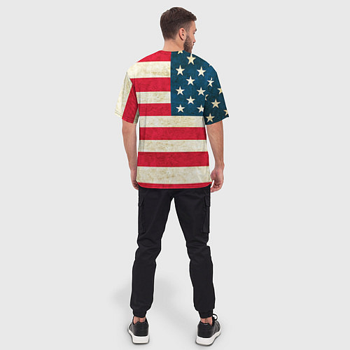 Мужская футболка оверсайз США / 3D-принт – фото 4
