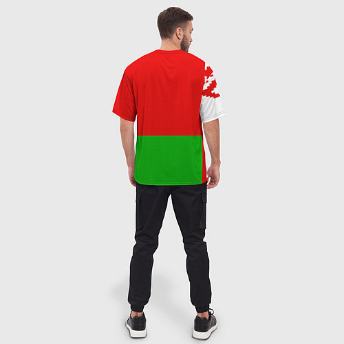 Мужская футболка оверсайз Belarus Patriot / 3D-принт – фото 4