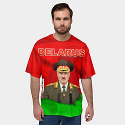 Футболка оверсайз мужская Александр Лукашенко - Беларусь, цвет: 3D-принт — фото 2