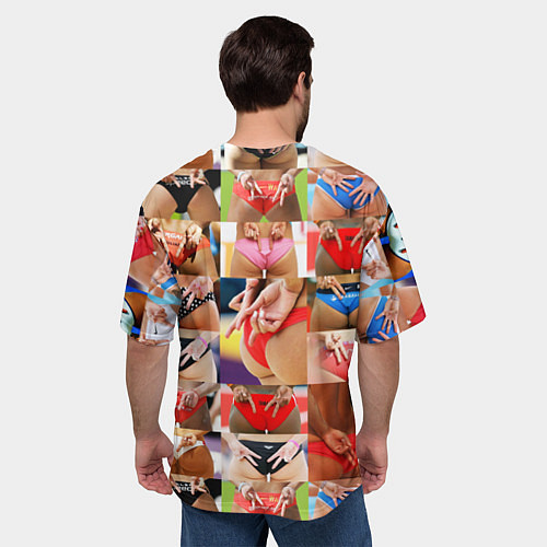 Мужская футболка оверсайз Волейбол скрытые знаки FIVB / 3D-принт – фото 4