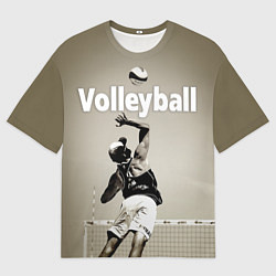 Мужская футболка оверсайз Волейбол - удар в прыжке