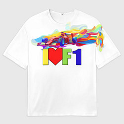 Мужская футболка оверсайз Я люблю F1