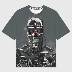 Футболка оверсайз мужская Скелет Терминатора, цвет: 3D-принт