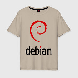 Мужская футболка оверсайз Debian