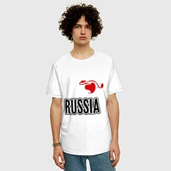 Футболка оверсайз мужская Russia Leaf, цвет: белый — фото 2