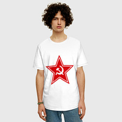 Футболка оверсайз мужская Звезда СССР, цвет: белый — фото 2